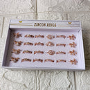 Urthn Premium Rose Gold Plated Assorted Design Crystal Stone Rings Set