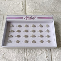 Urthn Premium Silver Plated Assorted Design Crystal Stone Rings Set