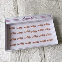 Urthn Premium Rose Gold Plated Assorted Design Crystal Stone Rings Set