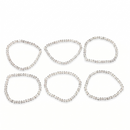 Urthn Elegant White Beads Fashion Bracelet (Set Of 6)