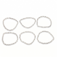 Urthn Elegant White Beads Fashion Bracelet (Set Of 6)