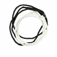Urthn Trendy Black And White  Strand Seed Bead Bracelet Combo Set of 6 for Women(pack of 6)