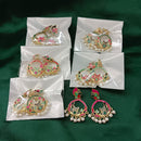 Urthn Gold Plated Assorted Color Set Of 6 Meenakari Earrings Combo 