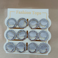 Urthn Monalisa Stone Stylish Set Of 6 Stud Earrings Combo 
