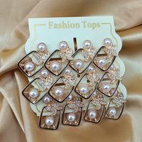 Urthn Pearl And Austrain Stone Set Of 6 Stud Earrings Combo