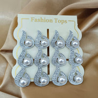 Urthn Pearl And Austrain Stone Set Of 6 Stud Earrings Combo