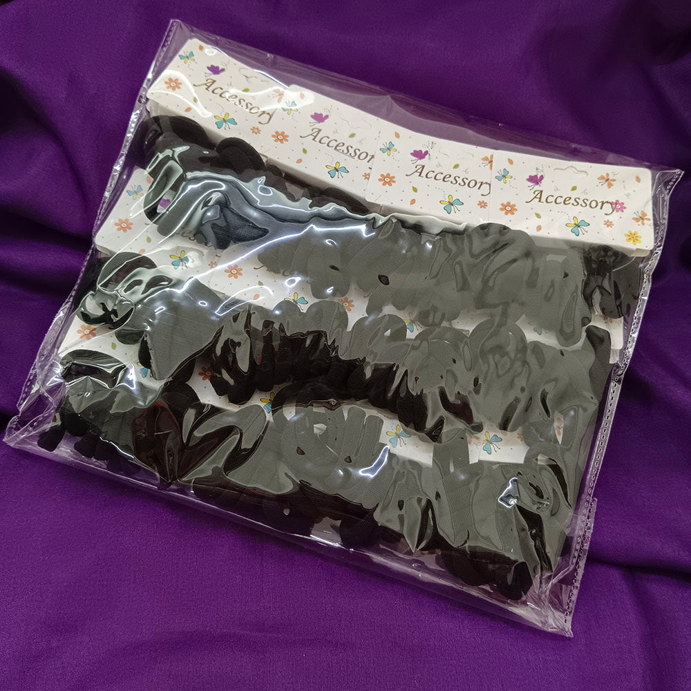 Urthn Set of 12 Soft Black Small Hair Rubber Bands for Women & Girls-1006327