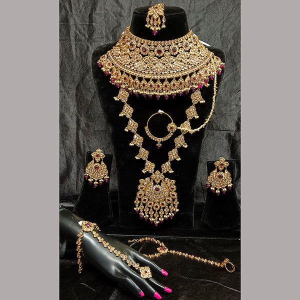 Tarangavi Copper Gold Reverse AD Stone Bridal Set