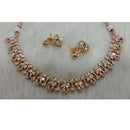 Tarangavi Copper Gold Plated Royal Polki Kundan Stone Necklace Set