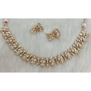 Tarangavi Copper Gold Plated Royal Polki Kundan Stone Necklace Set