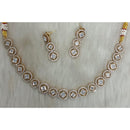 Tarangavi Copper Gold Plated Classic Pota Stone And Polki Kundan Necklace Set