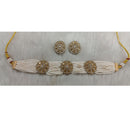 Tarangavi Copper Gold Plated Royal Polki Kundan Stone Choker Necklace Set
