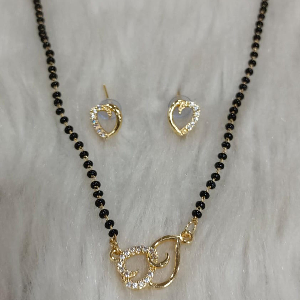 Tarangavi Austrian Stone And Black Beads Designer Mangalsutra-(Pack of 12)