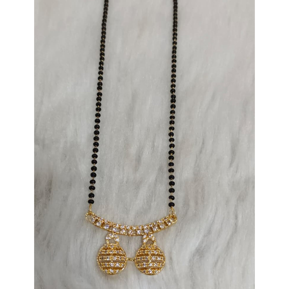 Tarangavi Austrian Stone And Black Beads Designer Mangalsutra-(Pack of 12)