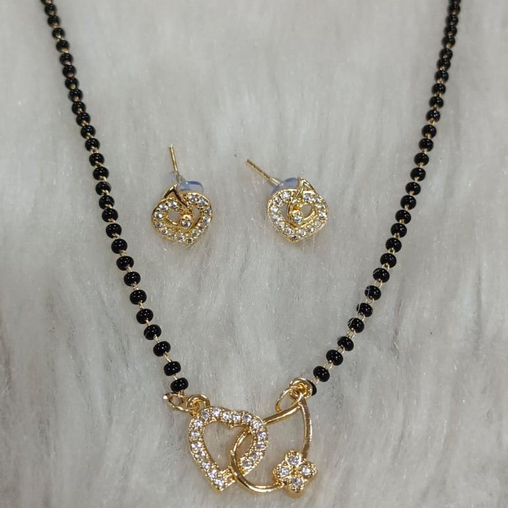 Tarangavi Austrian Stone And Black Beads Designer Mangalsutra-(Pack of 12)