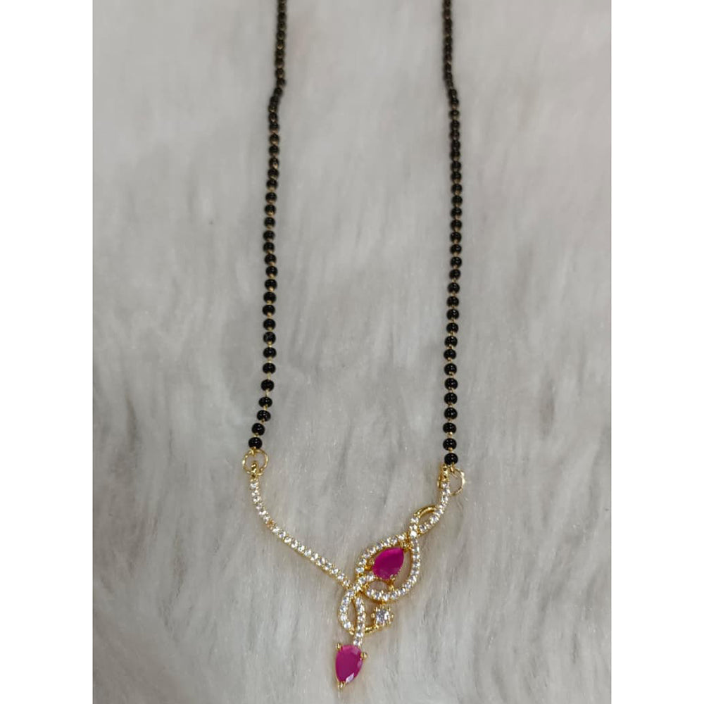 Tarangavi Austrian Stone And Black Beads Designer Mangalsutra-(Pack of 12)