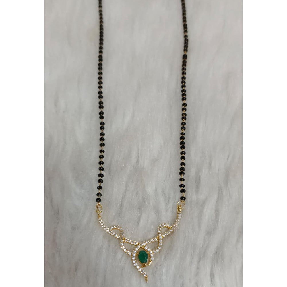 Tarangavi Austrian Stone And Black Beads Designer Mangalsutra