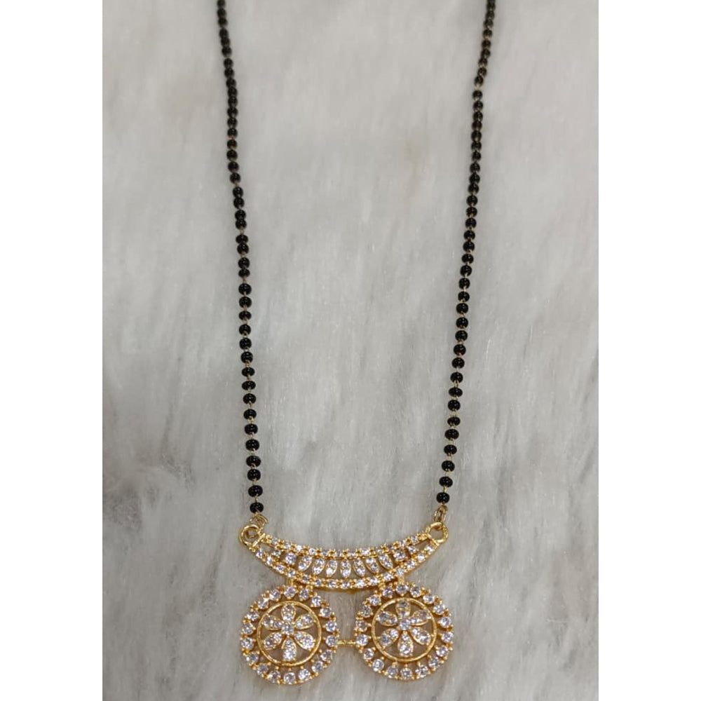 Tarangavi Austrian Stone And Black Beads Designer Mangalsutra