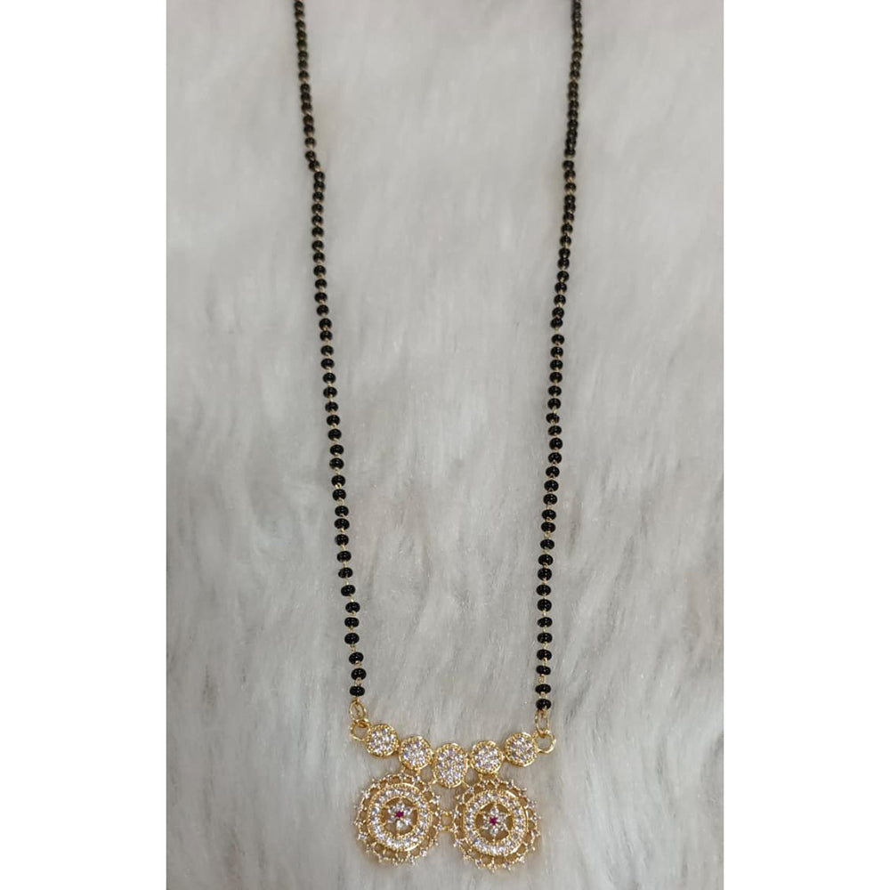 Tarangavi Austrian Stone And Black Beads Designer Mangalsutra