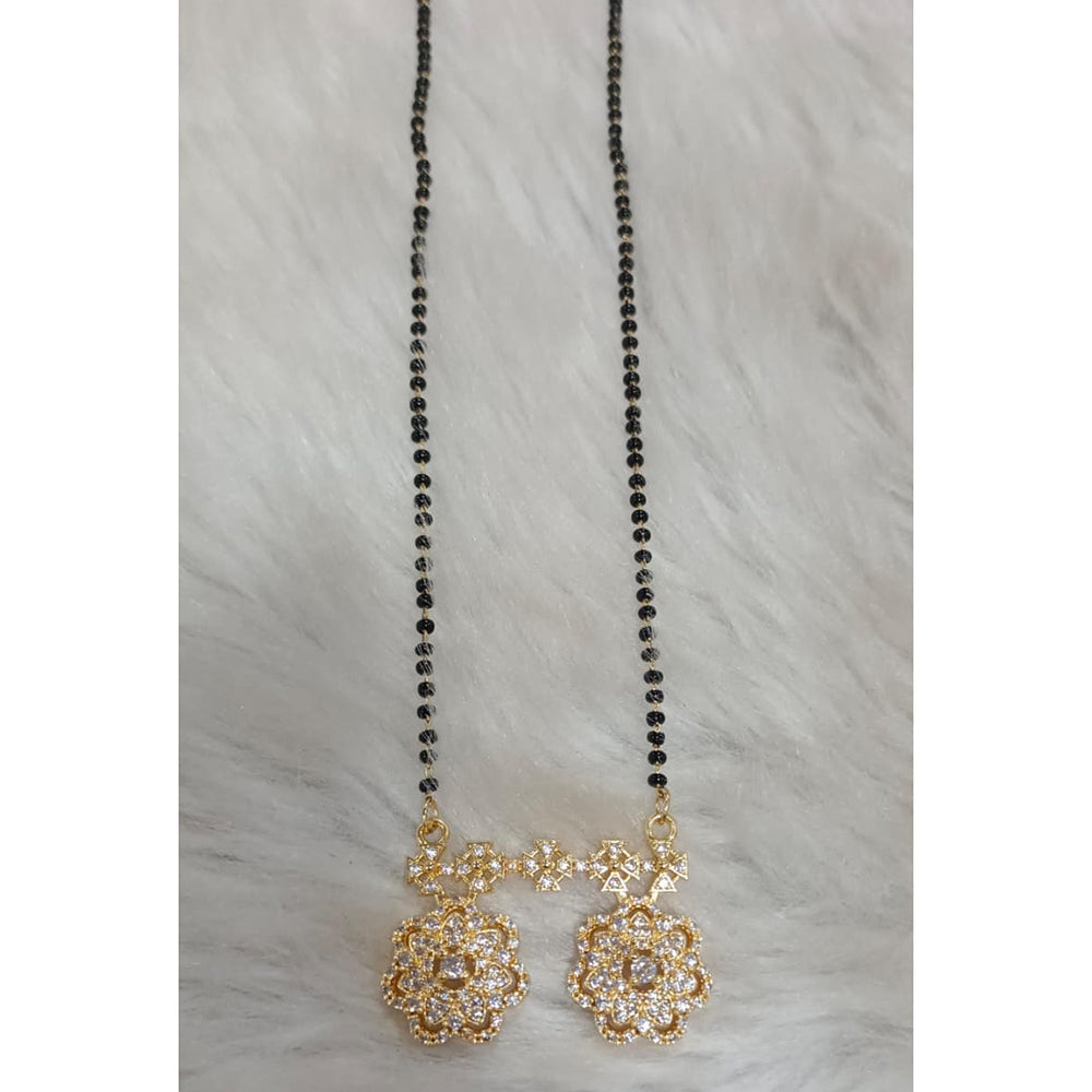 Tarangavi Austrian Stone And Black Beads Designer Mangalsutra