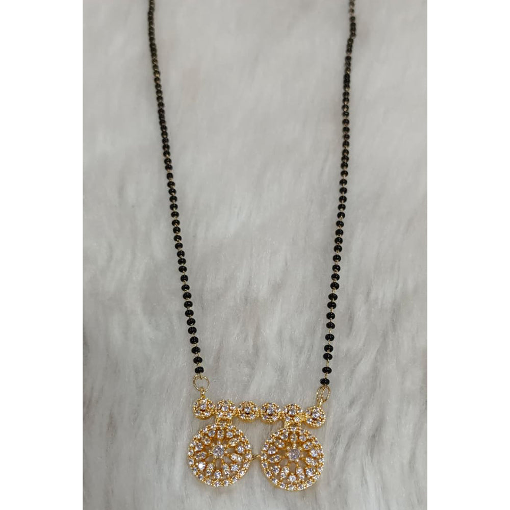 Tarangavi Austrian Stone And Black Beads Designer Mangalsutra