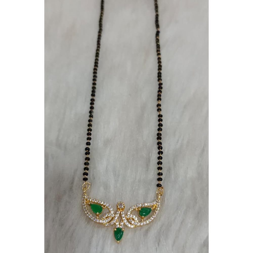 Tarangavi Austrian Stone And Black Beads Designer Mangalsutra