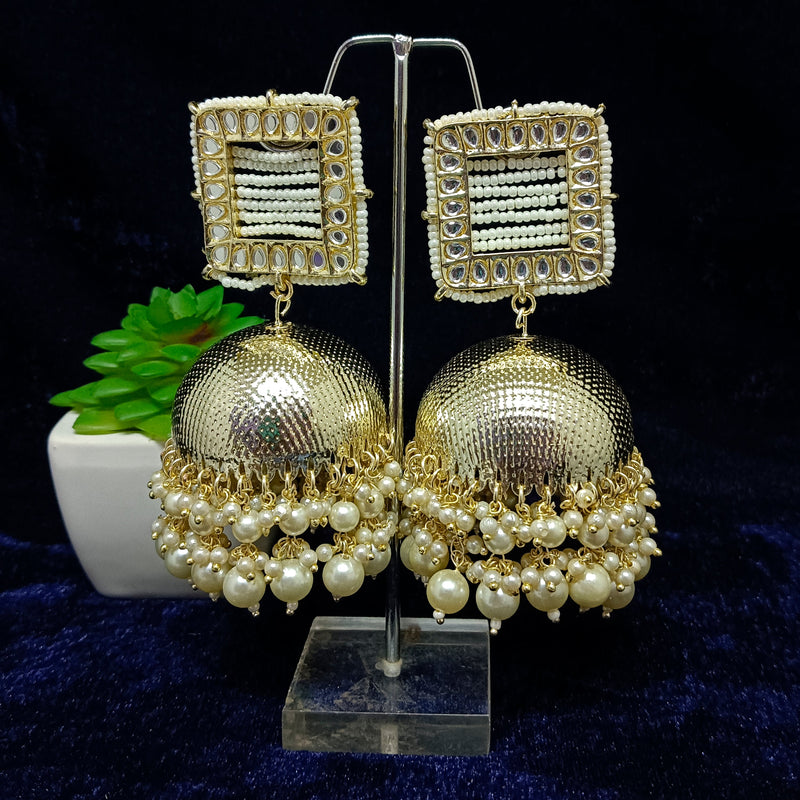 Darshana Jewels Gold Plated Meenakari Jhumki Earrings