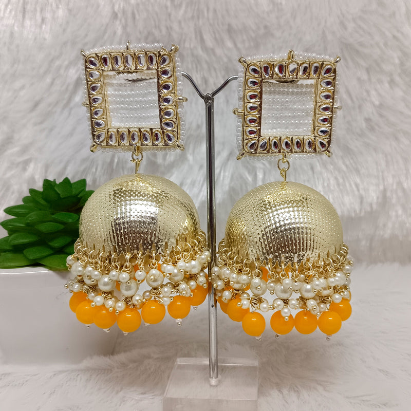 Darshana Jewels Gold Plated Meenakari Jhumki Earrings