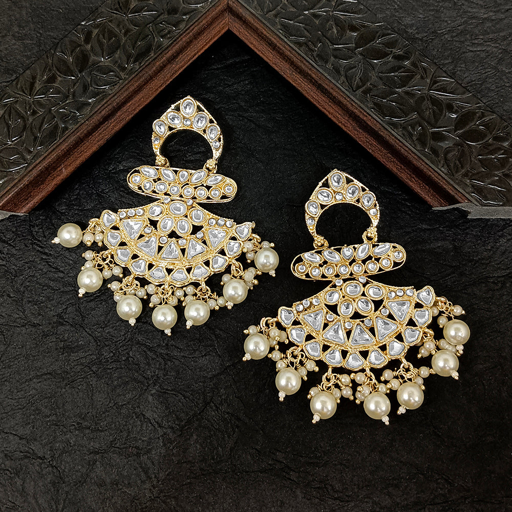 Darshana Jewels Gold Plated Kundan Stone Dangler Earrings