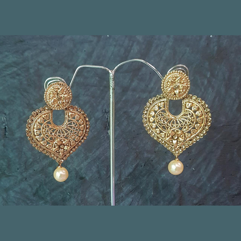 Shreeji Gold Plated Dangler Earrings