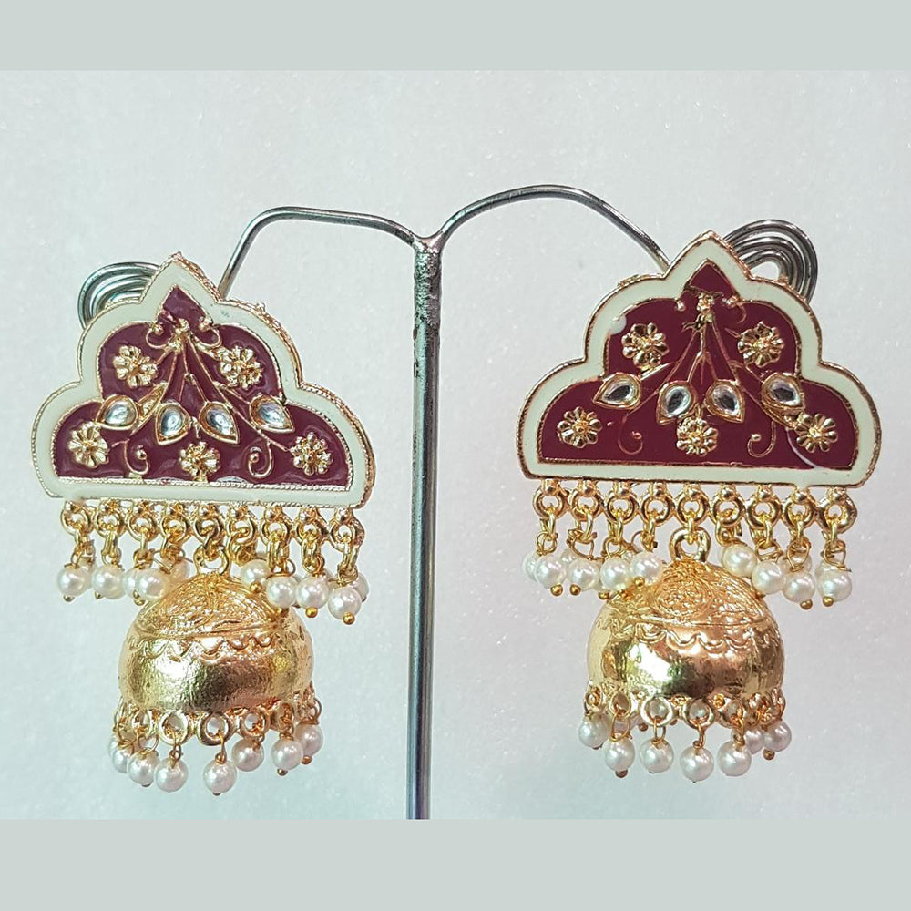 Shreeji Gold Plated Jhumki Earrings