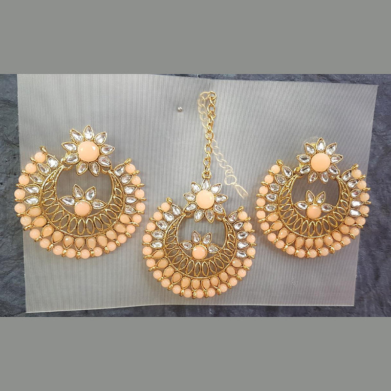 Shreeji Gold Plated Earrings With Mangtikka