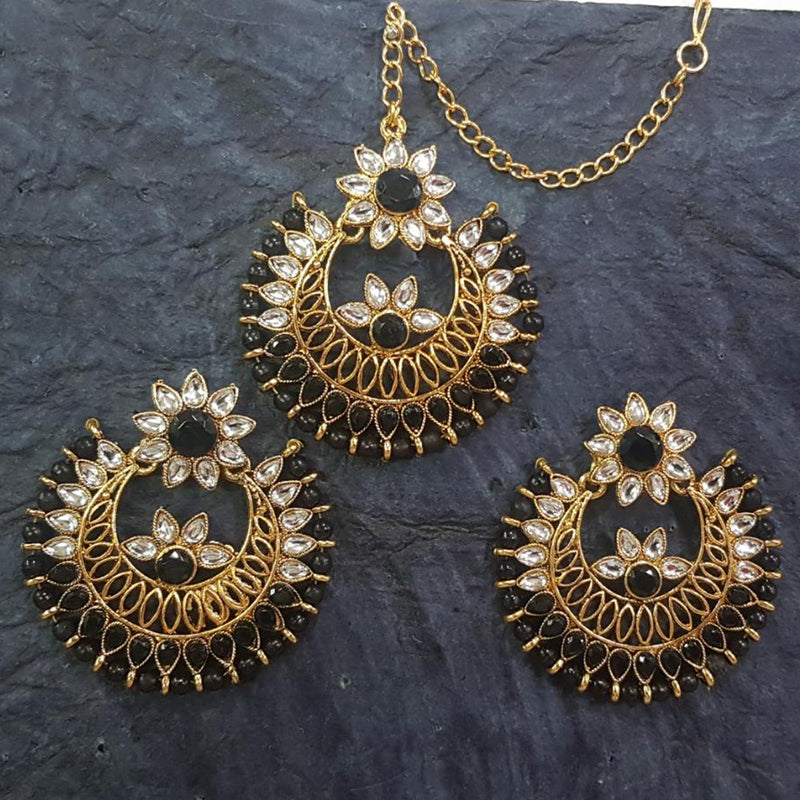 Shreeji Gold Plated Earrings With Mangtikka