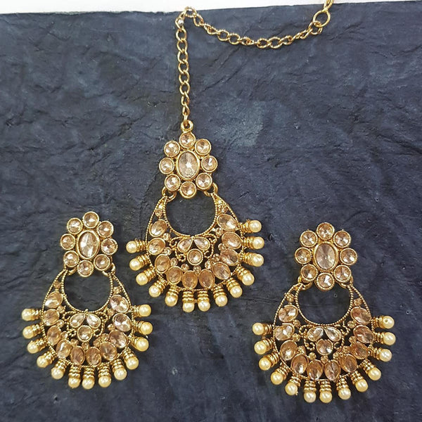 Shreeji Gold Plated Earrings With Mangtikka