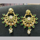 Shreeji Gold Plated Crystal Stone Dangler Earrings