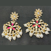 Shreeji Gold Plated Crystal Stone Dangler Earrings