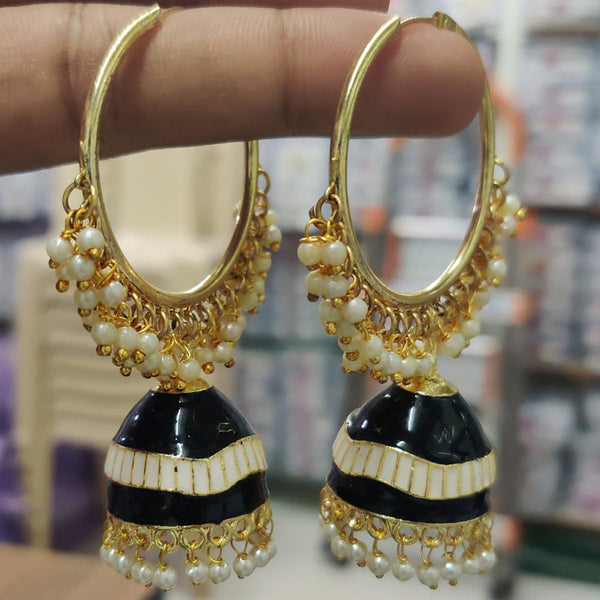 Shreeji Gold Plated Meenakari Jhumki Earrings