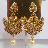 Shreeji Gold Plated Austrian Stone Dangler Earrings