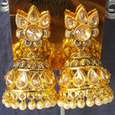 Shreeji Gold Plated Crystal Stone Jhumki Earrings