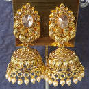 Shreeji Gold Plated Crystal Stone Jhumki Earrings