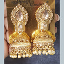 Shreeji Gold Plated Crystal Stone Jhumki Earrings