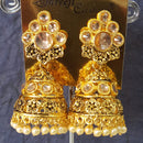 Shreeji Gold Plated Crystal Stone Jhumki Earrings