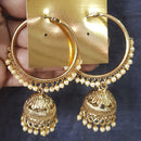 Shreeji Gold Plated Crystal Stone Jhumki Earrings