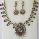 Shreeji Oxidised Plated Pota Stone Necklace Set