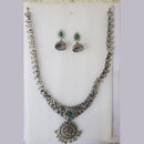 Shreeji Oxidised Plated Pota Stone Necklace Set