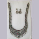 Shreeji Oxidised Plated Pota Stone Necklace Set