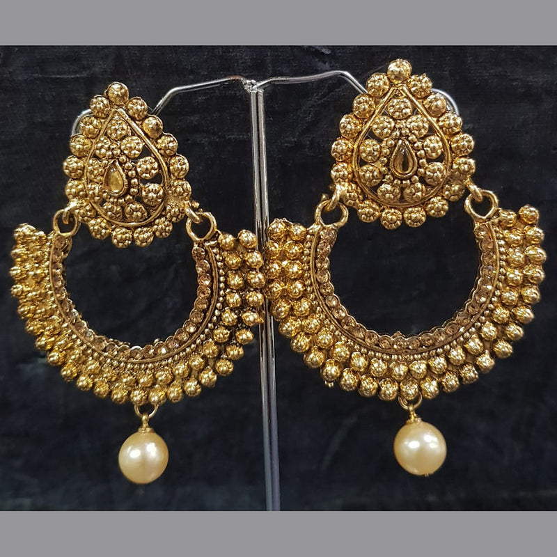 Shreeji Gold Plated Austrian Stone Dangler Earrings