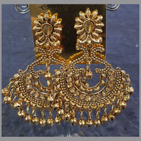 Shreeji Gold Plated Crystal Stone Dangler Earrings