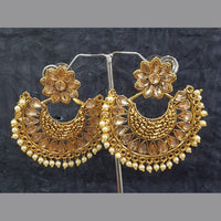 Shreeji Gold Plated Crystal Stone Dangler Earrings