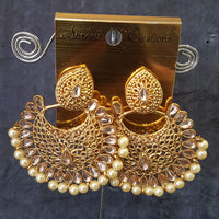 Shreeji Gold Plated Crystal Stone Dangler Earrings